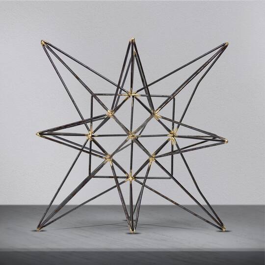 10" Gunmetal & Gold Metal Star Figurine